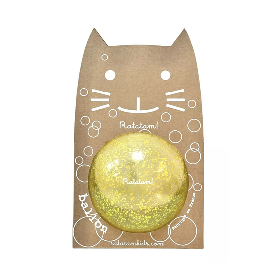Ballon bulle jaune pailleté pour enfants – Jouet Ratatam fabriqué en France chez Ma Biche
