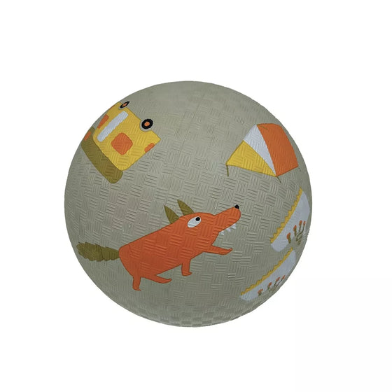 Ballon enfant motif renard et aventure, 13 ou 18 cm – Petit Jour Paris, jeu extérieur et intérieur pour enfants.