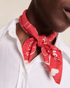 Bandana rouge "Émoi Émoi" en coton doux avec imprimé cœur et message d'amour – Émoi Émoi.