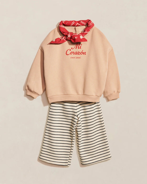 Bandana rouge "Émoi Émoi" en coton doux avec imprimé cœur et message d'amour – Émoi Émoi.