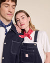 Bandana rouge "Émoi Émoi" en coton doux avec imprimé cœur et message d'amour – Émoi Émoi.
