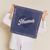 Bandana charbon "Je t’aime Mama" en coton doux avec motifs cœurs – Émoi Émoi.