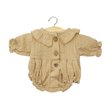  Barboteuse Léonore manches longues gaze de coton latte pour poupées Minikane Gordis 28 cm