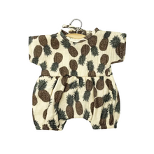  Barboteuse Noa en gaze de coton imprimé ananas pour poupées Gordis et Babies Minikane – tenue estivale douce et tendance.