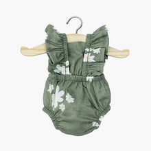  Barboteuse verte à marguerites pour poupée 34 cm – modèle rétro Lou compatible Minikane.