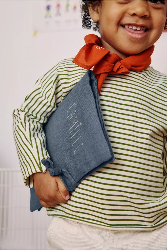 protège carnet de santé personnalisable bleu souris Petit Picotin – housse carnet bébé coton