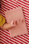 protège carnet de santé personnalisable bois de rose Petit Picotin – housse carnet bébé coton
