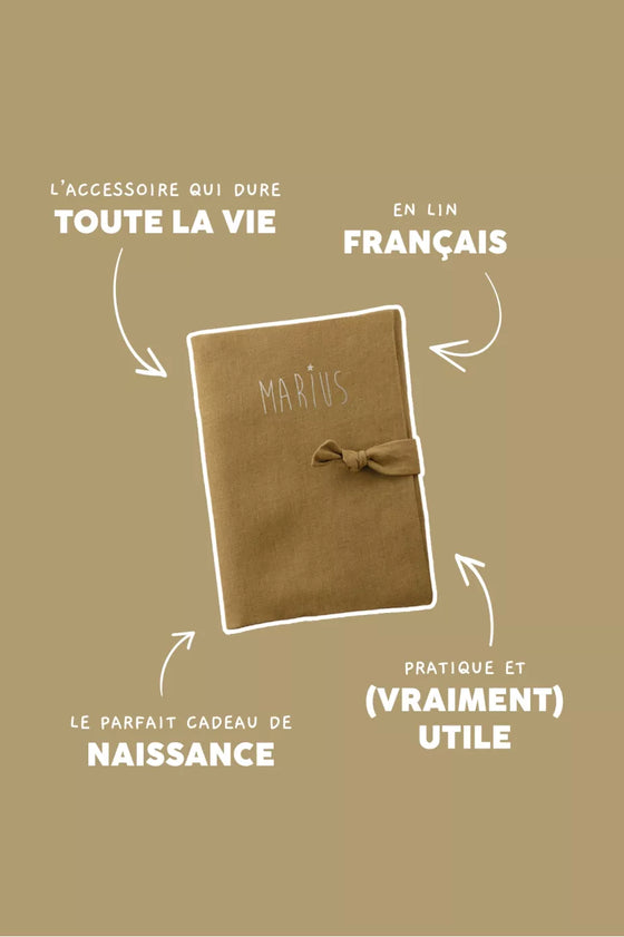 protège carnet de santé personnalisable tomette Petit Picotin – housse carnet bébé coton