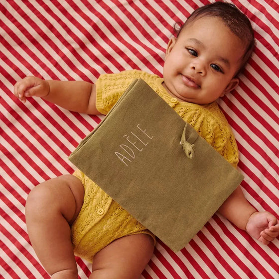 protège carnet de santé personnalisable bronze Petit Picotin – housse carnet bébé coton