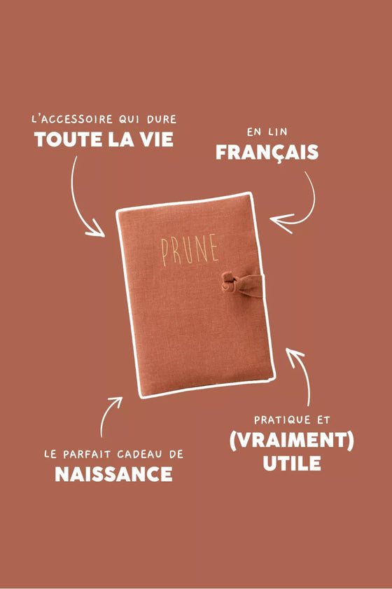 protège carnet de santé personnalisable tomette Petit Picotin – housse carnet bébé coton
