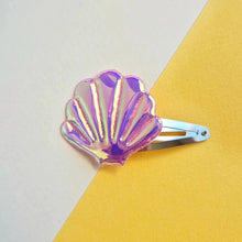 Barrette coquillage rose violet irisé pour enfant Mini Galaxie