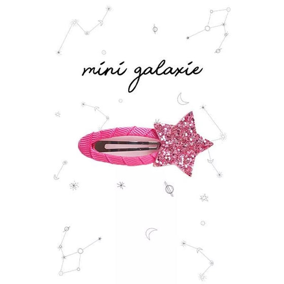 Barrette enfant étoile rose pailletée Mini Galaxie – Accessoire cheveux fille brillant et ludique
