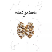  Barrette bébé nœud en gaze motif léopard Mini Galaxie – accessoire cheveux enfant