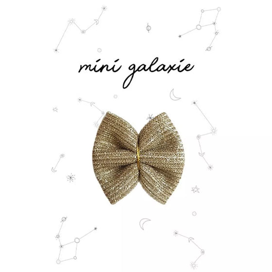 barrette mini nœud doré pailleté pour enfant - Mini Galaxie