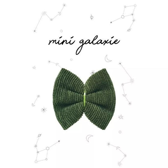 Barrette enfant en velours vert sapin Mini Galaxie pour petites filles