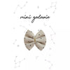 Barrette enfant Mini Galaxie en tissu gris à pois noirs avec nœud