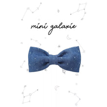  Barrette enfant en tissu jean et blanc Mini Galaxie avec pince crocodile