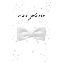  Barrette enfant en tissu blanc plumetis Mini Galaxie avec pince crocodile
