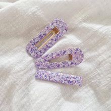  Barrette résine arrondie Purple Pastel Les Noeuds de Maman. Fabriqué en France.