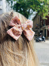 Barrette enfant maxi nœud fleuri parme Mini Galaxie – Accessoire cheveux tendance fille