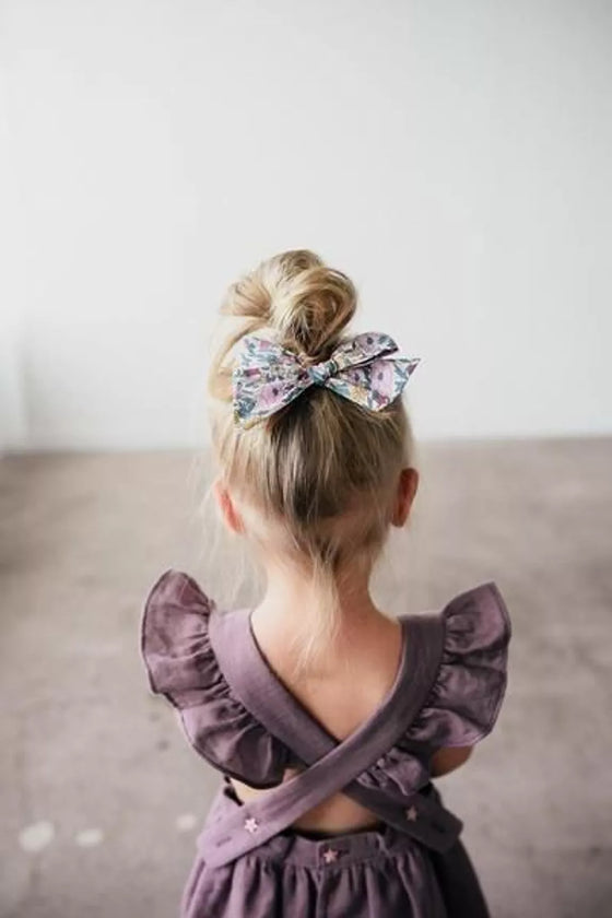 Barrette enfant maxi nœud fleuri rose Mini Galaxie – Accessoire cheveux tendance fille