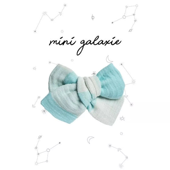 Barrette enfant maxi nœud vichy menthe à l'eau Mini Galaxie – Accessoire cheveux tendance fille