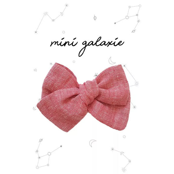 Barrette enfant maxi nœud lin grenadine Mini Galaxie – Accessoire cheveux tendance fille