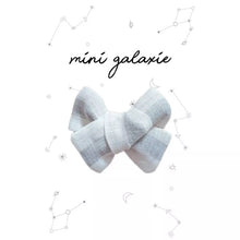  Barrette Mini Galaxie en lin viscose rayures gris pour enfant avec pince crocodile