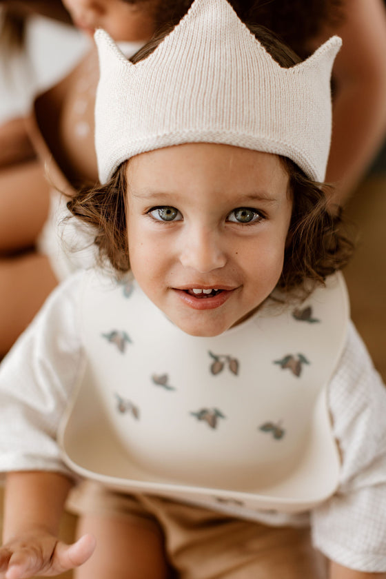 Bavoir en silicone souple bébé avec motif amande – Zakuw