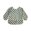 Bavoir manches longues bébé Mushie Damier Olive vert et écru