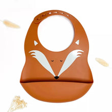  Bavoir silicone motif renard ocre avec poche pour bébé Les Petits Citrons