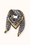 Foulard en coton Apaches Collections motif léopard kaki et bleu – accessoire mode femme et enfant
