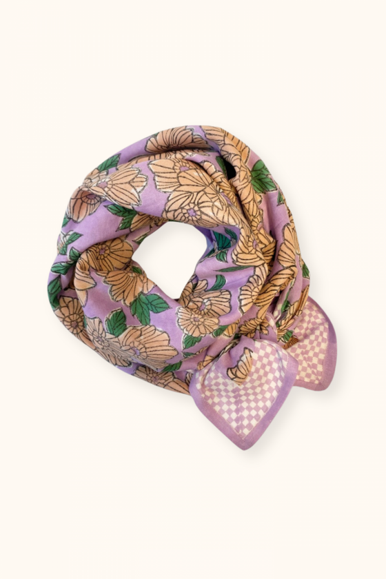 Foulard Bloom Lavande Apaches Collections. Look Matchy-Matchy.