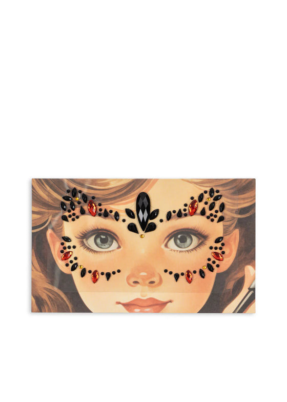 Bijoux de visage noirs et rouges scintillants pour maquillage Halloween enfant – Konges Sløjd
