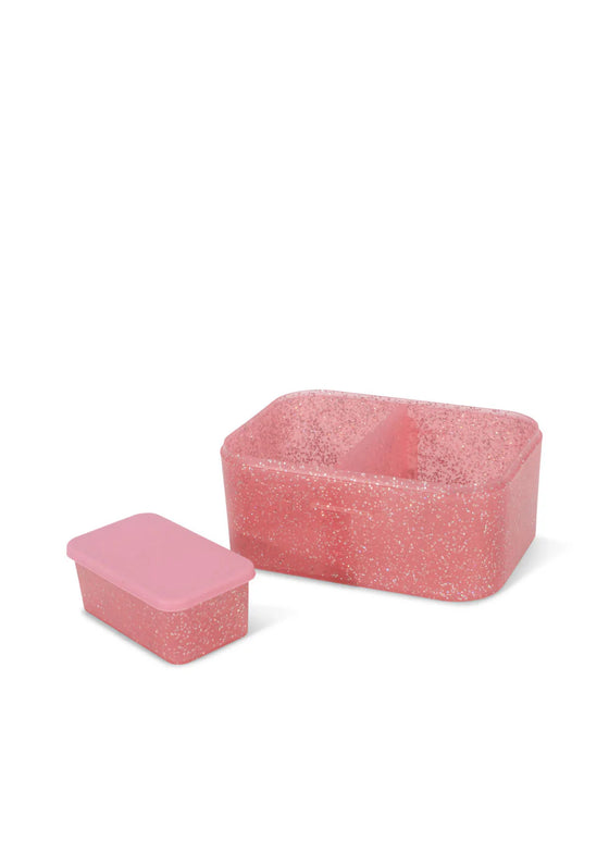 Boîte à lunch enfant rose pailletée avec motif licorne Konges Sløjd