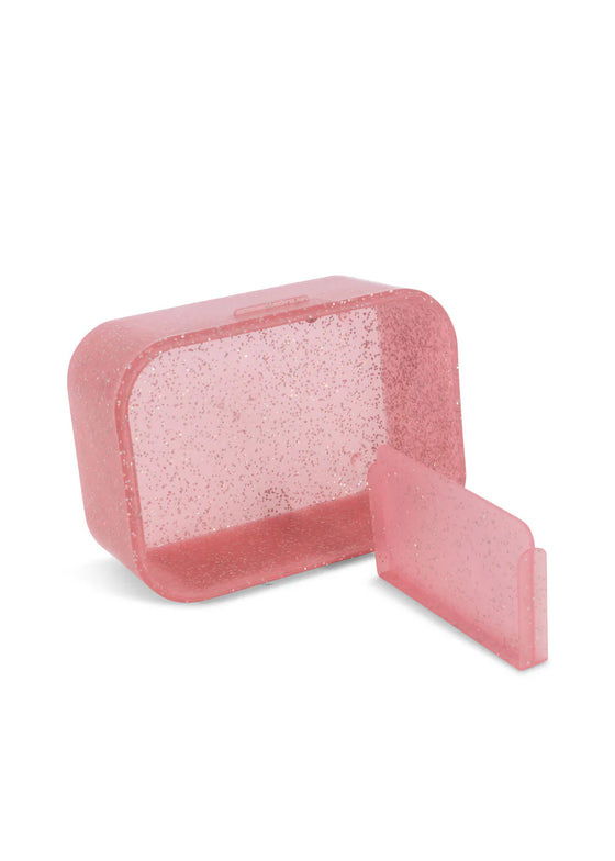 Boîte à lunch enfant rose pailletée avec motif licorne Konges Sløjd