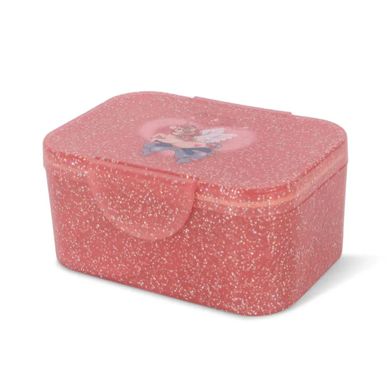 Boîte à lunch enfant rose pailletée avec motif licorne Konges Sløjd