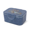Boîte à lunch enfant bleue à paillettes motif voiture de course Konges Sløjd
