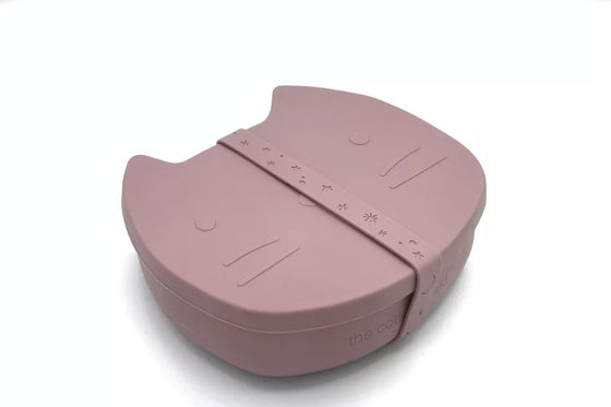 Boîte lunch en silicone Pippa le chat Dusty Mauve The Cotton Cloud