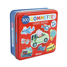  Boîte métal Auzou 300 gommettes Les transports – stickers repositionnables dès 18 mois