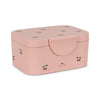 Boîte à goûter enfant Konges Sløjd rose avec motif petites cerises et fermeture à clip