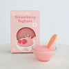 Bol magique yaourt fraise Tiny Harlow avec cuillère – jouet d’imitation pour poupée