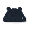 Bonnet pour enfant en sherpa bleu marine avec oreilles de la marque Liewood.