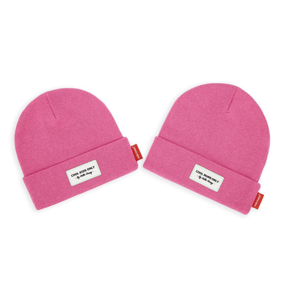 Bonnet enfant, modèle urban chiné, coloris fuchsia, marque Hello Hossy.