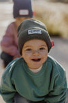 Bonnet enfant et papa, modèle Pop, coloris Stone, marque Hello Hossy.