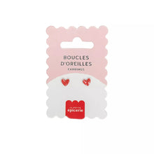  Boucles d’oreilles cœur rouge en porcelaine La Petite Épicerie – Bijoux fantaisie enfant et adulte