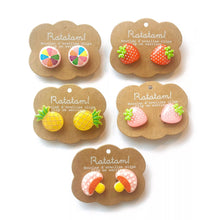  Boucles d’oreilles à clip fantaisie pour enfants – Ratatam, modèles fruits et champignons chez Ma Biche
