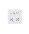 boucles oreilles enfant clous roses fleur noeud modele aleatoire fille mini galaxie