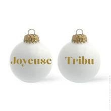  Boule de Noel Joyeuse Tribu Blanc mat Baubel's.