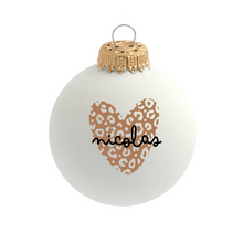  Boule de Noël personnalisable Coeur léopard Atelier Wagram x Baubels.